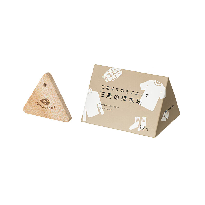 Shuangshan natural camphor wood strips, triangular camphor wood blocks, wardrobe deodorization, insect repellent, clothing insect repellent and cockroach prevention, hanging camphor wood blocks, 12 pieces, triangular camphor wood blocks, insect repellent and moth-proofing