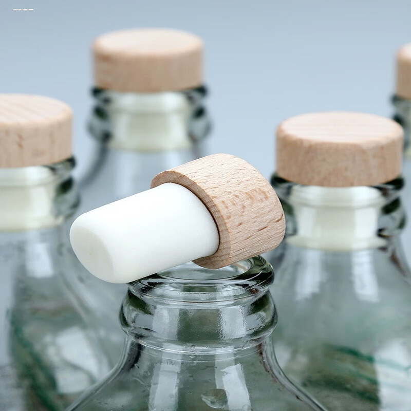 Xinfu bag wine bottle stopper Moutai wine bottle sealing stopper bottle stopper set red wine beer bottle sealing cap opener bead remover wooden stopper 1 pack