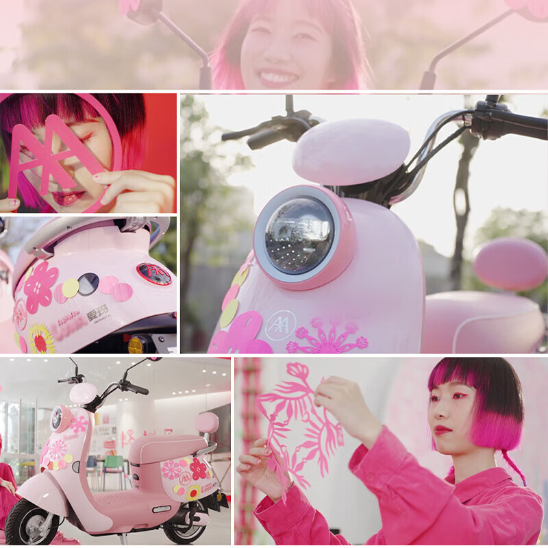 AIMA Luna long-range electric car, fashionable adult mobility smart electric moped for women, Luna/Youyue, banana yellow, petal hub + 1000W motor