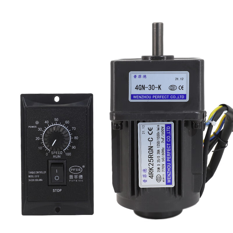 Yue Changsheng 40W220V AC reduction motor 4RK40RGN reversible speed motor high torque metal gearbox motor motor + gearbox 4GN25K (0-50 revolutions per minute Order 380V reduction motor