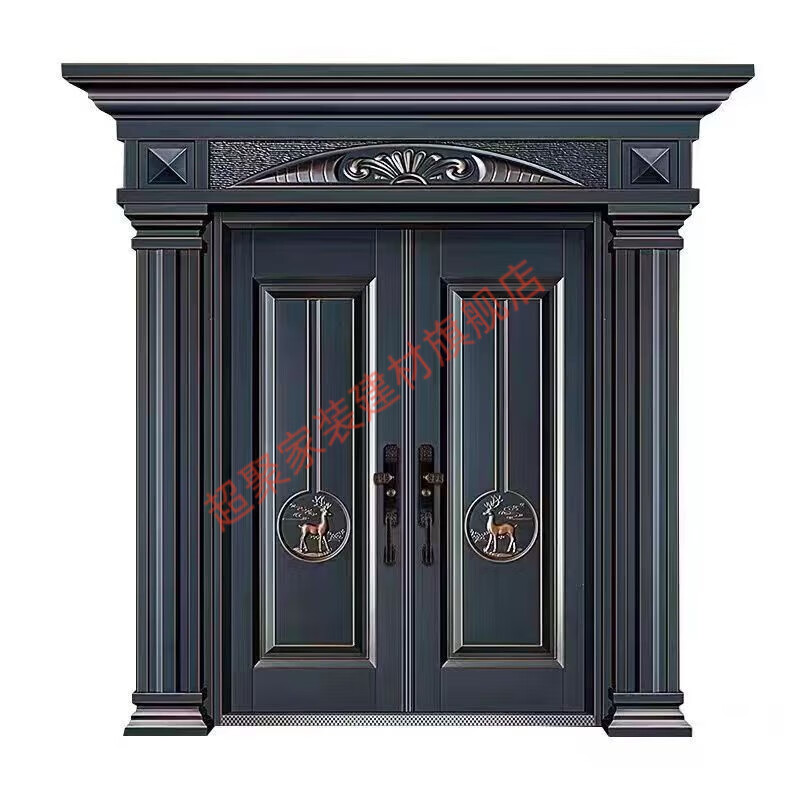Meikejie zinc alloy door rural double door new style villa self-built house opposite four-door home entry door style fifteen