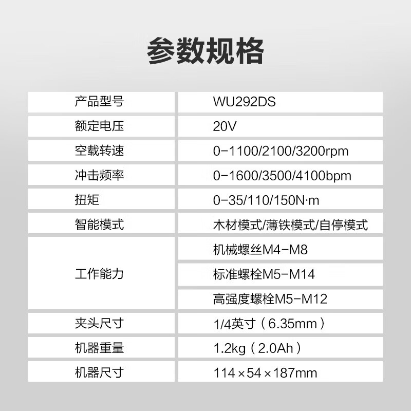 WORX WU292DS screwdriver impact brushless high torque lithium electric hand drill 20V electric screwdriver power tool WU292DS.9 bare metal