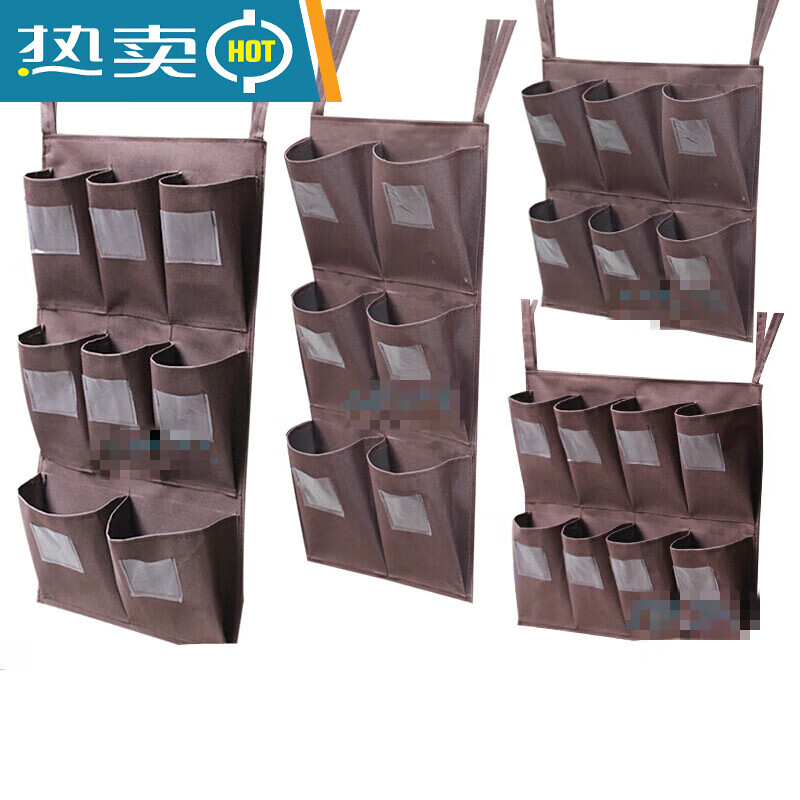 Shop guest room work cart rag bag hanging bag cleaning cart linen cart tool distinction towel storage classification five colors vertical 6 small bags rag bags one row two three rows