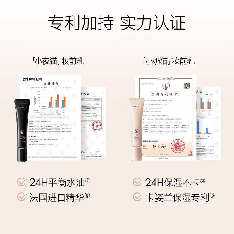 Kazilan Watery Translucent Little Night Cat Makeup Primer Isolates and Brightens Skin Color as a Primer, Moisturizing, Fits and Does Not Stick to Pink Women Official Dry Skin/Mixed Dry Little Night Cat Makeup Primer 35g