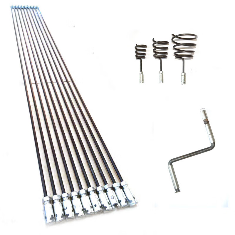 Yue Changsheng sewer dredging steel drill municipal pipeline dredging steel bar dredger artifact manual dredging tool steel belt bar 10.5 meter set fully equipped