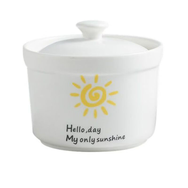 4-inch ceramic water-proof stew pot with lid, bird's nest steamed egg custard bowl, Shaxian snack stew pot, household commercial soup 4-inch stew pot - Dream series, set of four