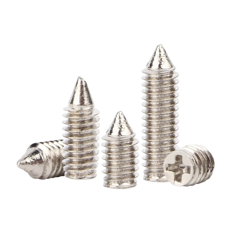 Creaby nickel-plated cross tip set screw national standard headless tip machine screw cross recessed tapered end jack wire M2.5*6 500 pieces