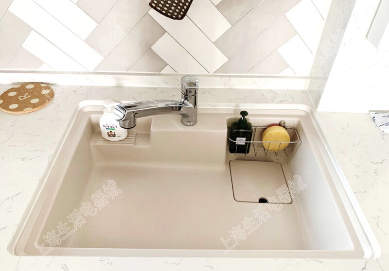 Japan imported large single sink HS800 above and below counter basin kitchen artificial marble color mute fruit green