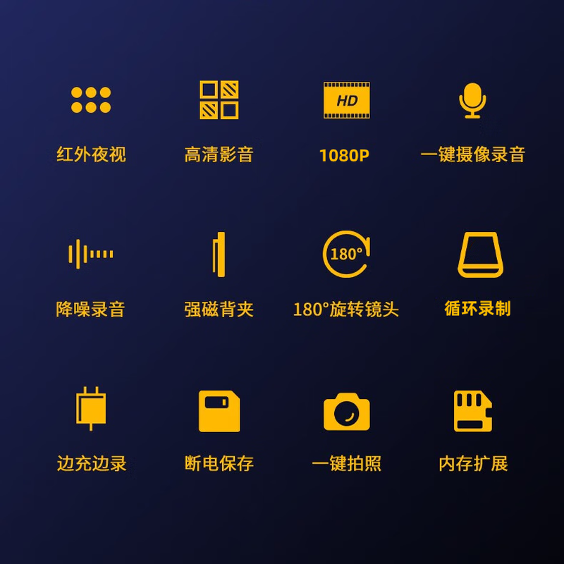 Suwei high-definition conference recorder DV camera camera HD 1080p home surveillance outdoor body-worn camera portable video recorder wearable back-clip pocket video recording artifact ultra-clear version with adapter cable card reader 256GB memory version