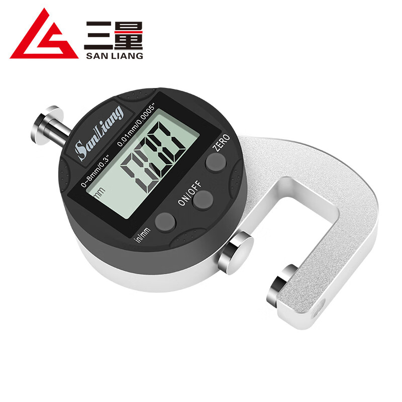 Three-quantity digital display thickness gauge thickness gauge paper thickness gauge measuring thickness high-precision thickness gauge JDE39 percent 0-10mm (tip)