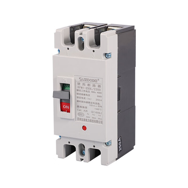 Plastic case circuit breaker 2P air switch 100A150A200A250A single phase 220V double maximum power air switch 63A 2P