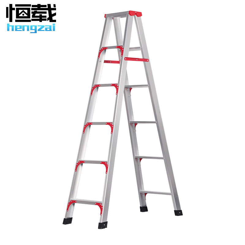 Constant load 3-meter aluminum alloy herringbone ladder reinforced thickened folding ladder engineering ladder folding ladder warehouse decoration ladder