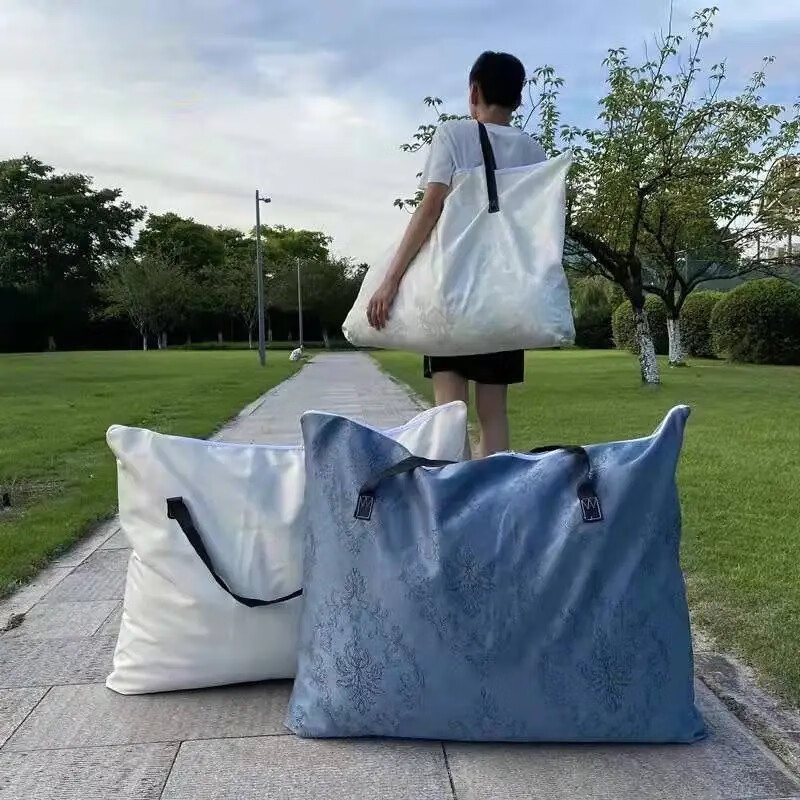 Shantou Lincun thickened clothes and quilt storage bag extra large capacity moving packing bag moisture-proof luggage bag cloth for outing students large moving bag 70*90cm random color