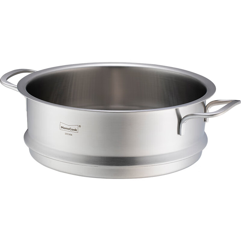 Momscook stainless steel steamer steamer double-ear steamer 304 steamer single layer steamer 24x9.5cm steamer (ZG2409N) 24cm