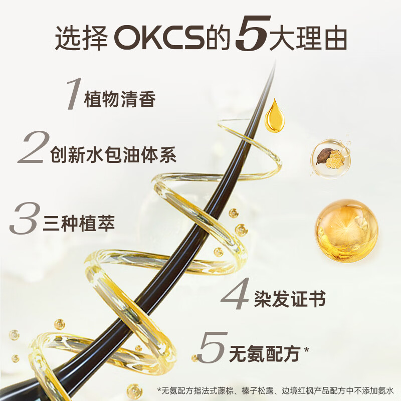 OKCS hair dye cream milk tea color hair dye plant pure men and women bleach-free hair dye at home caramel milk tea short hair outfit