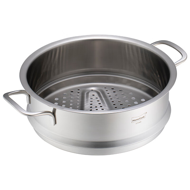 Momscook stainless steel steamer steamer double-ear steamer 304 steamer single layer steamer 24x9.5cm steamer (ZG2409N) 24cm