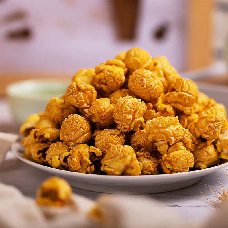 Hongyi Western Kitchen popcorn machine for commercial stalls, new fully automatic machine, electric popcorn popcorn puffer, popcorn machine, corn raw material, round 3-in-1 60 packs (caramel flavor)