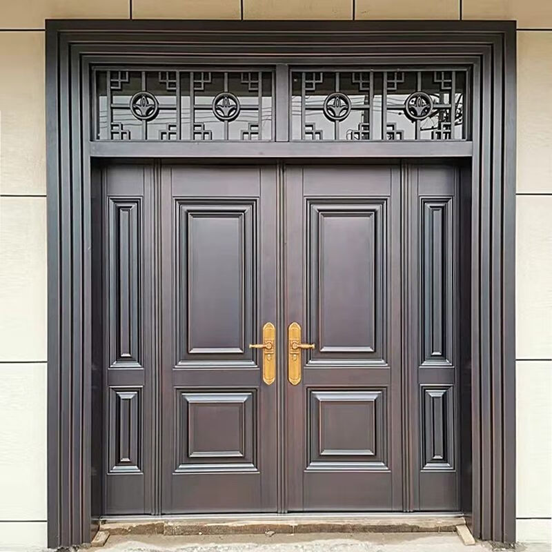 Sailotou rural door double-door villa door zinc alloy anti-theft door self-built house entry door Class A entrance imitation copper door style 2