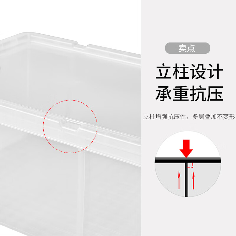 TENMA Tianma Toy Storage Box LUX Organizing Box 440S Plastic Transparent Under-Bed Storage Box Thickened Collection Box 1 Pack 30*44*16.5cm Transparent White