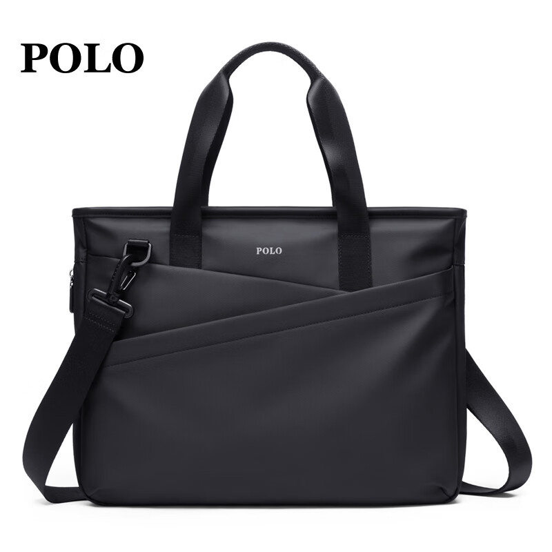 POLO business briefcase men's expandable handbag 14/15.6 inch computer bag shoulder bag gift for boyfriend