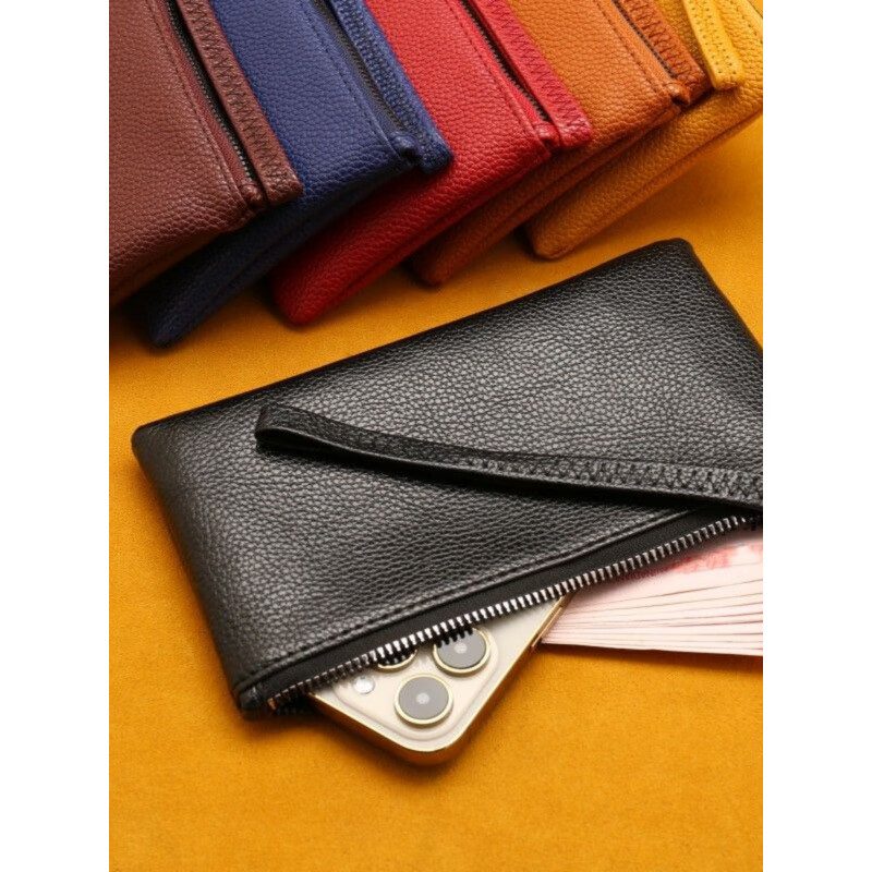 Casa-kupsCK cowhide men and women mini coin purse leather zipper coin bag short small wallet hand key bag card bag female sapphire blue