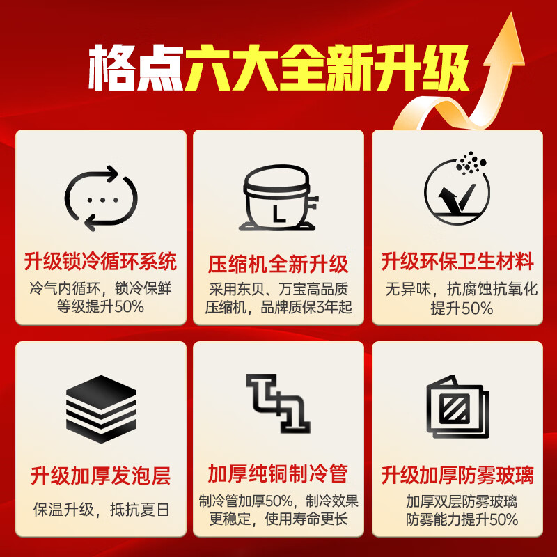 Grid point large-capacity beverage cabinet commercial freezer direct refrigeration display cabinet wine cabinet pure air-cooled frost-free fresh cabinet supermarket glass door refrigerator vertical beer cabinet single door unit direct cooling 7-speed temperature adjustment basic model