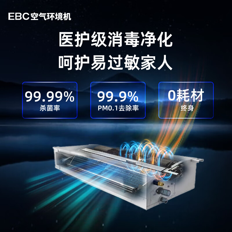 Ying Baochun (EBC) Invic whole house air environment system central air conditioning fresh air system all-in-one machine household ventilation and fresh air system one to four multi-online embedded air environment machine air environment machine large 5 horsepower two bedrooms and one living room 60-110