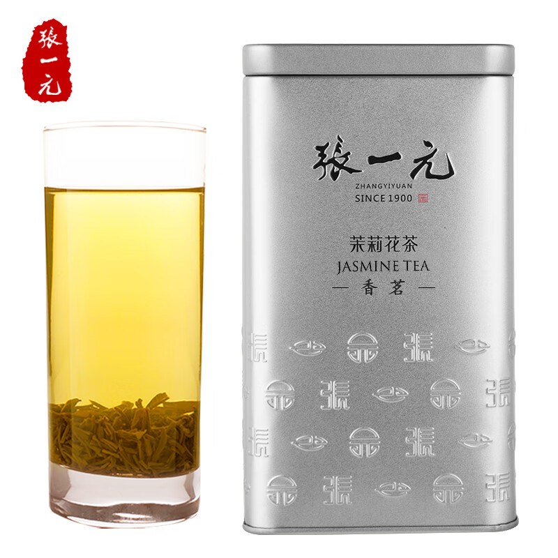 Zhang Yiyuan's special-grade strong-flavor seven-leaf jasmine tea jasmine tea 240g silver barrel canned Chinese time-honored brand silver barrel