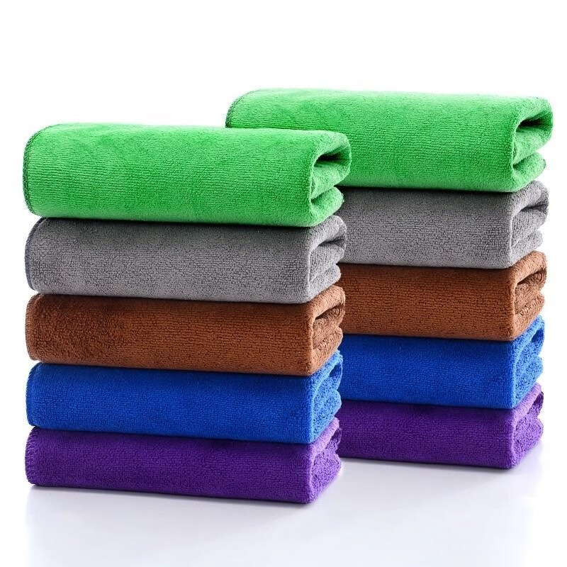 Five-color rags for hotel rooms, housekeeping cleaning, special hotel lint-free towels, glass wiping cloths, 30x30 medium thick, dark blue, 10 pack