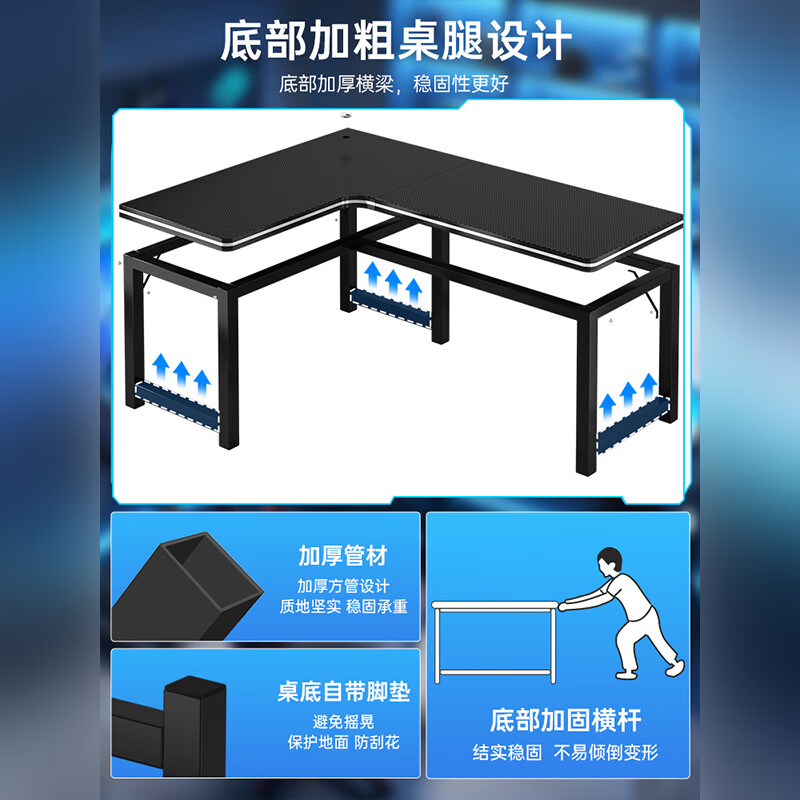 Hesheng Corner Computer Desk Corner Corner Office Writing Study Table Home Bedroom E-Sports Double Desk Writing Table Left and Right Interchangeable - 180*120 Storage Rack 100CM