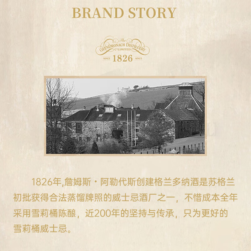 GLENDRONACH 12 Years Old Scottish Highland Single Malt Whiskey 700ml 43% Square Gift Box New Year Gift