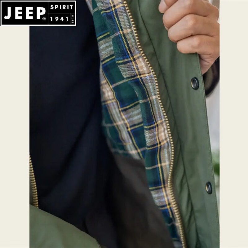 JEEP SPIRIT British retro hunting corduroy jacket men's autumn and winter new thickened loose workwear windbreaker jacket for men 079 navy blue 2XL 160-175 catties