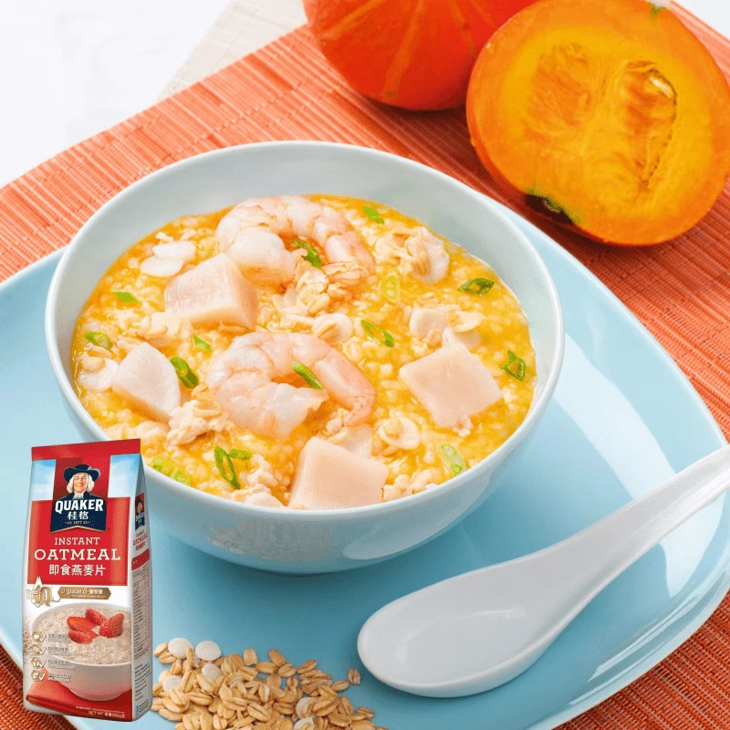 Quaker Harbor version of European Quaker oatmeal nutritious breakfast ready-to-eat no-cook 800g quick-cooking original flavor no added sugar new instant oatmeal 800g*2 pack