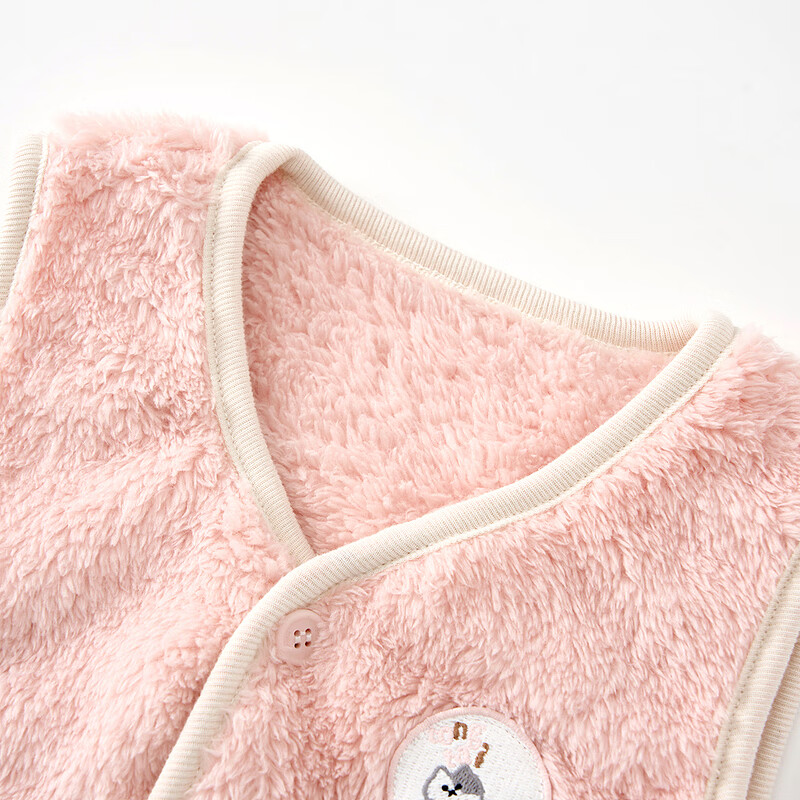 Tongtai (TONGTAI) baby vest spring and autumn children's clothes boys going out double-sided Antarctic velvet top girls casual waistcoat pink 100 cm