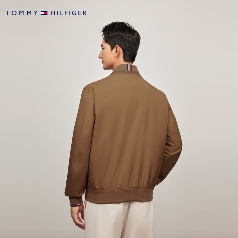 Tommy Hilfiger Out in the City Autumn and Winter Men's Trimmed Cuffs Business Casual Baseball Bomber Jacket
