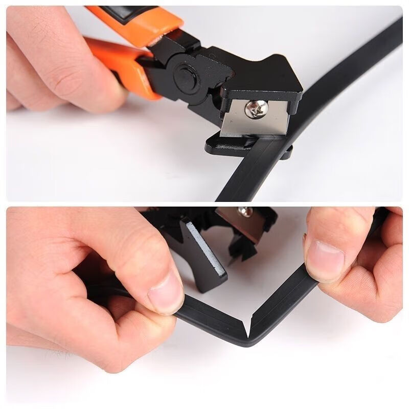 Rubber cutter V-port 90 degree right angle broken bridge aluminum door and window strip notch scissors 45 degrees EPDM tape seal red black handle
