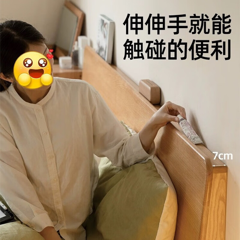 Meng Anke solid wood bed 100% pure solid wood double bed 1.8m master bedroom king bed 1.5x2m oak bed 1.35m single bed solid wood color bed 1500mm*2000mm frame structure