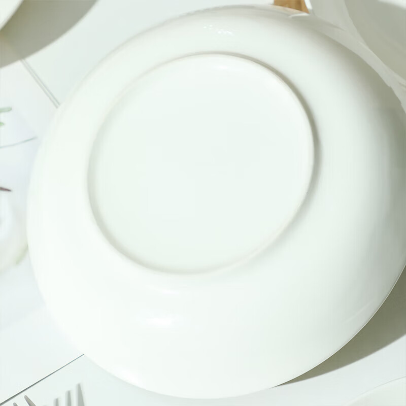 Tao Xianghui ceramic plate dishes household underglaze color pure white 7-inch deep dish dinner plate microwave white porcelain plate 4 pack