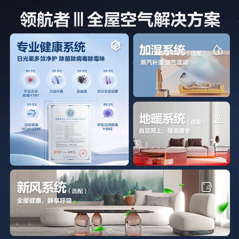 Midea Pilot central air conditioner fourth generation/third generation one-to-four, new product upgrade, solar oxygen sterilization, high-end intelligent whole-house air manager, one price, all-inclusive, Navigator fourth generation, 8 HP, third generation, one-to-eight, three-phase electricity, third generation