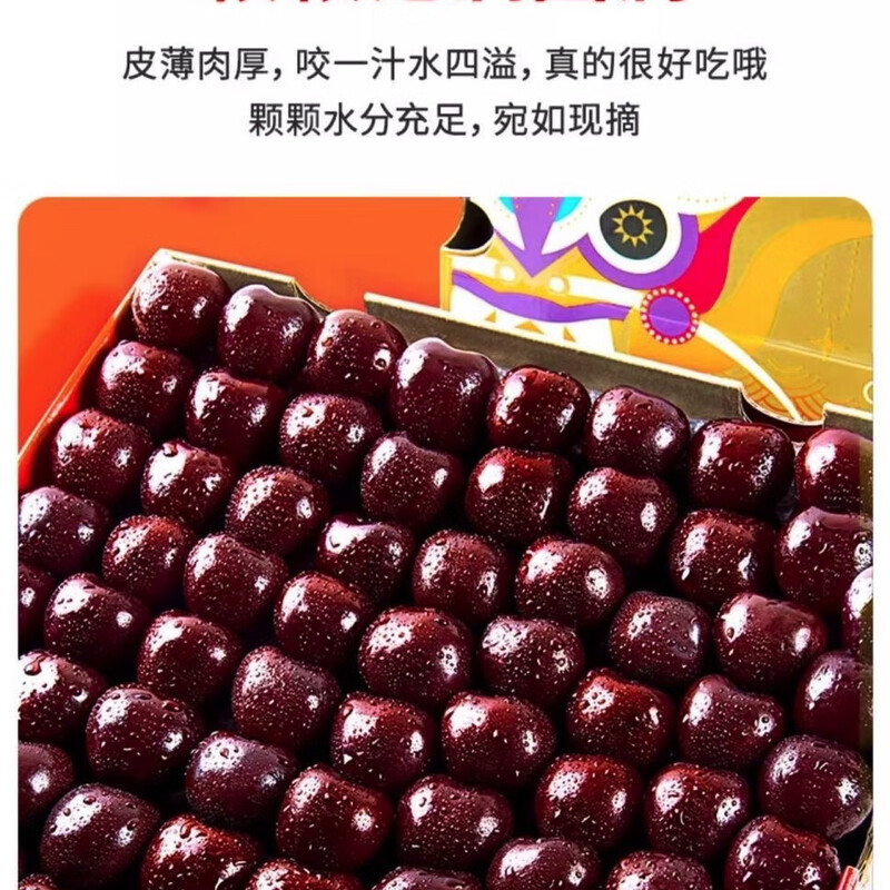 Fresh cherries, big cherries, black pearls, whole box of fruits for pregnant women, 3 pounds