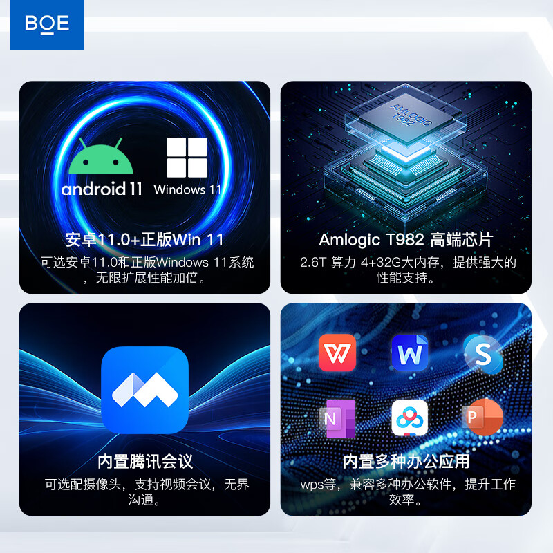 BOE conference tablet all-in-one machine touch wireless projection electronic whiteboard writing teaching training video smart office commercial enterprise 4K monitor large screen 55 bracket + touch + screen projection device ultra-thin high-definition touch wireless projection large conference tablet all-in-one machine computer connected to TV