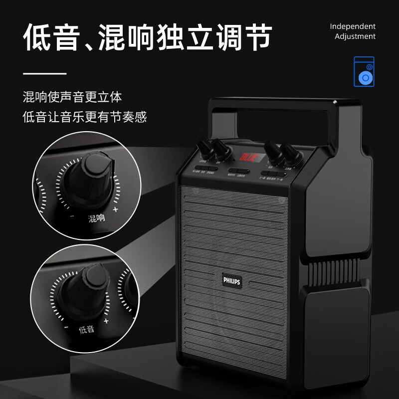 Philips SD50X Outdoor Bluetooth Speaker Square Dance Speaker Stage Teaching Bee Amplifier Speaker Subwoofer Portable High Volume Microphone Small Speaker SD50X Speaker Head Mounted Version