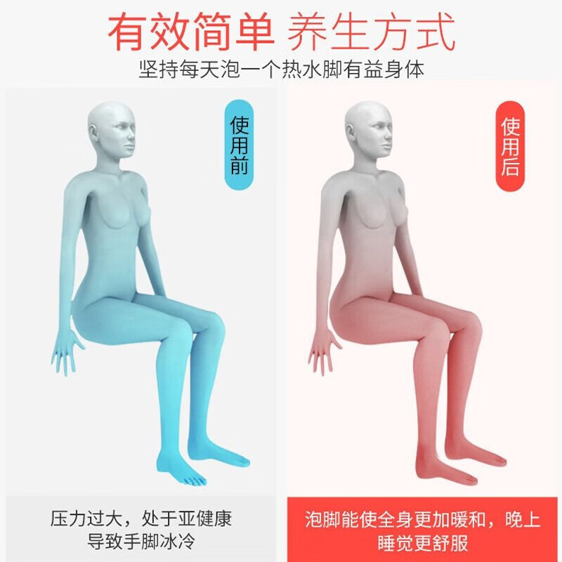 Tanbeiman Foot Bath Shoes Massage Foot Bath Shoes Constant Temperature Massage Foot Bath Bucket Foot Bath Basin Men's and Women's Household Boots Acupoint Foot Bath Shoes Upgraded Magnet Massage Model Tall Blue Large Size (Within 45 Sizes) Comes with 30 Bags of Wormwood Foot Bath Bags + Fixed Hooks