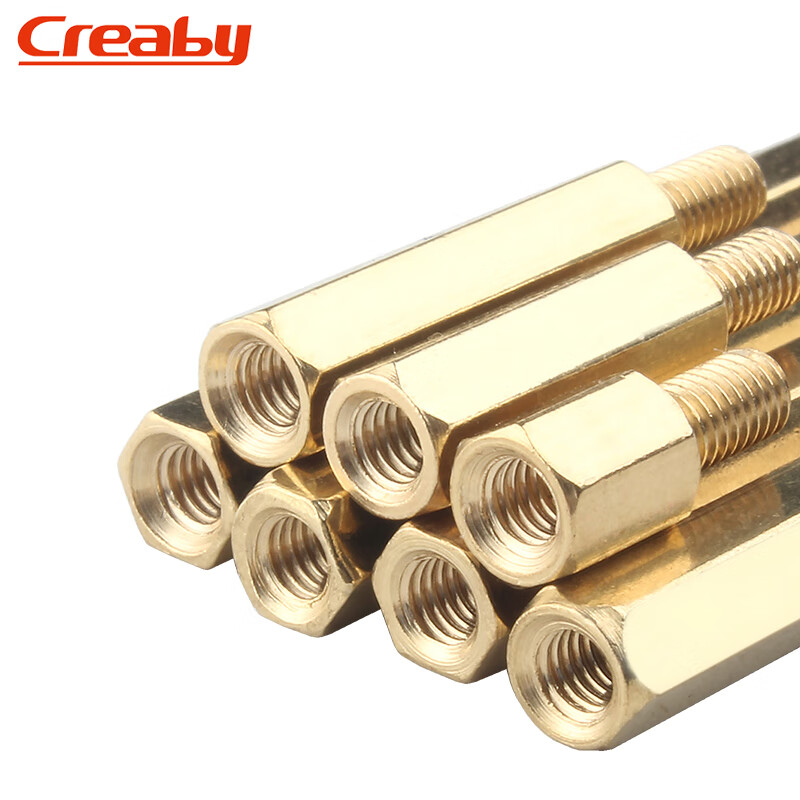 Creaby hexagonal copper column single-head spacer column support column copper screw column copper nut column chassis isolation column M4*22+6 5 pieces