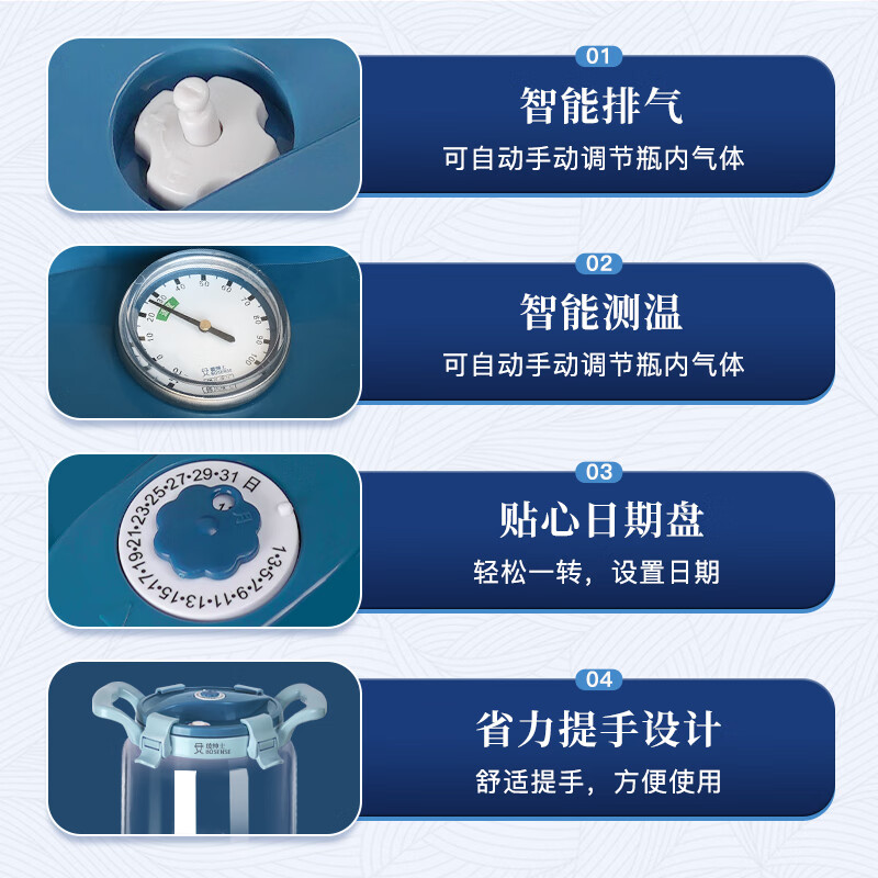 Glass Gentleman Pickle Jar Household Large Thickened Pickle Jar Sealed Pickle Jar Sichuan Pickle Jar Glass B Model Yunshan Blue-Double Exhaust Valve 20 Jin