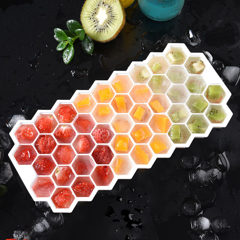 Suncojia ice cube mold ice making artifact household ice box making ice puck refrigerator frozen ice tray silicone storage box with lid 47 compartments