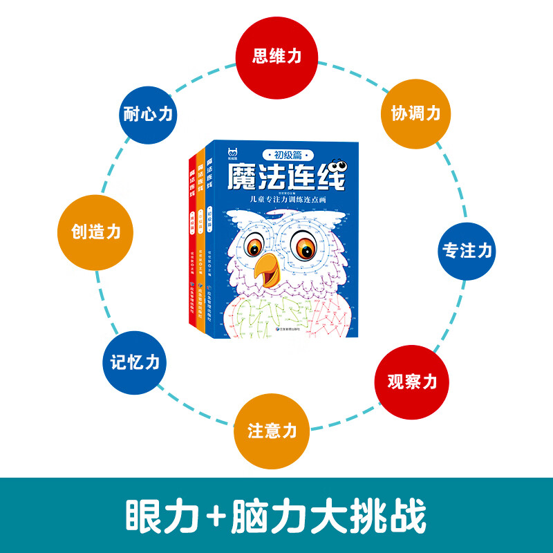 Magic Connection, 3 volumes for ages 3-6-12. Children's concentration training game, educational game, Number Connection, Magic Line, Number Connection, children's fun connection drawing, Magic Line, Number Connection, children's picture book. 3 volumes, Magic Connection, elementary + intermediate + advanced level.