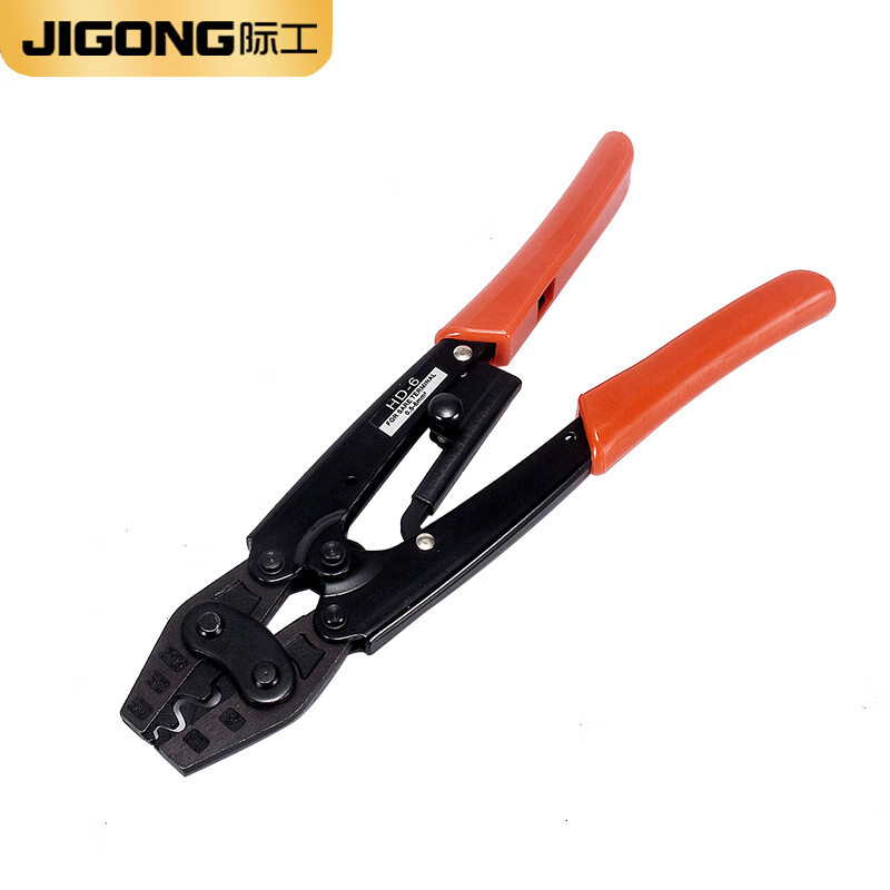 JiGong bare terminal crimping pliers terminal pliers cold terminal cable terminal copper aluminum wire nose Japanese style crimping pliers HD-6 0.5-6 square meters