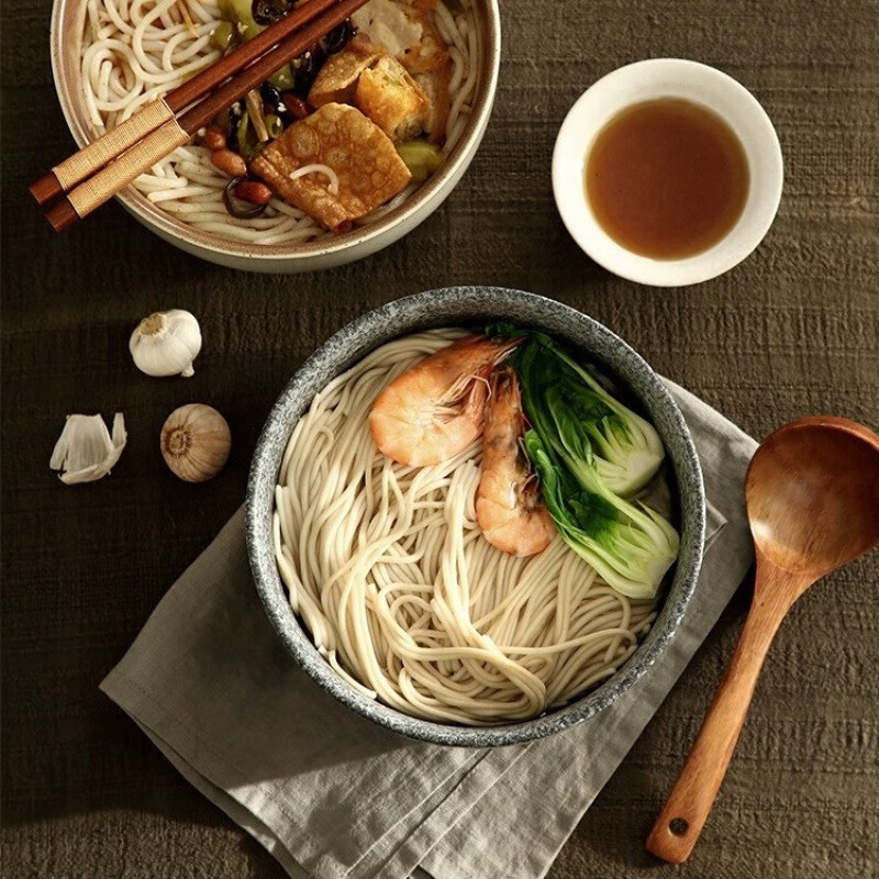 Pinyu Japanese instant noodle bowl tableware noodle bowl household large bowl ramen bowl soup bowl anti-scalding ceramic noodle soup bowl black