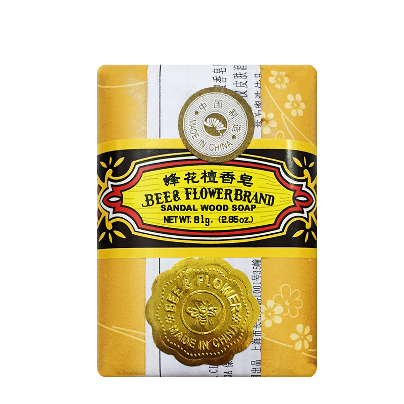 Bee flower sandalwood soap 81g soap soap three-piece bath shampoo bath soap cleansing soap old Shanghai domestic product 1 piece